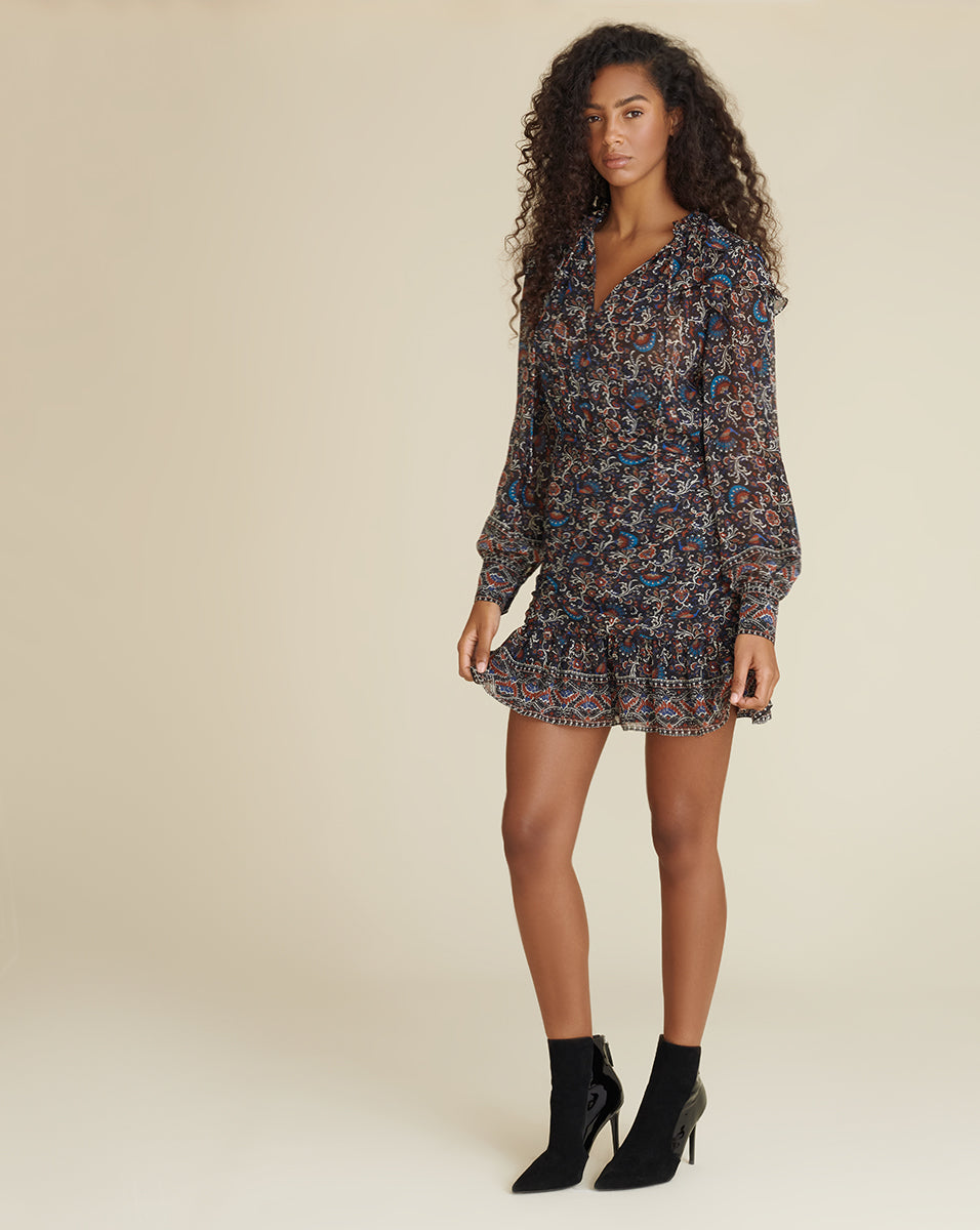 Jaylene Paisley Minidress | Veronica Beard